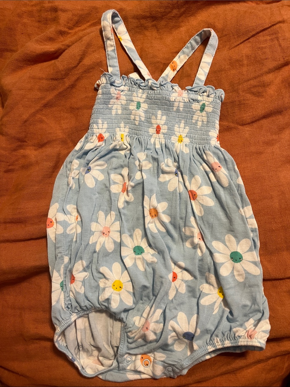 Angel Dear Light Blue Daisy Bubble Romper